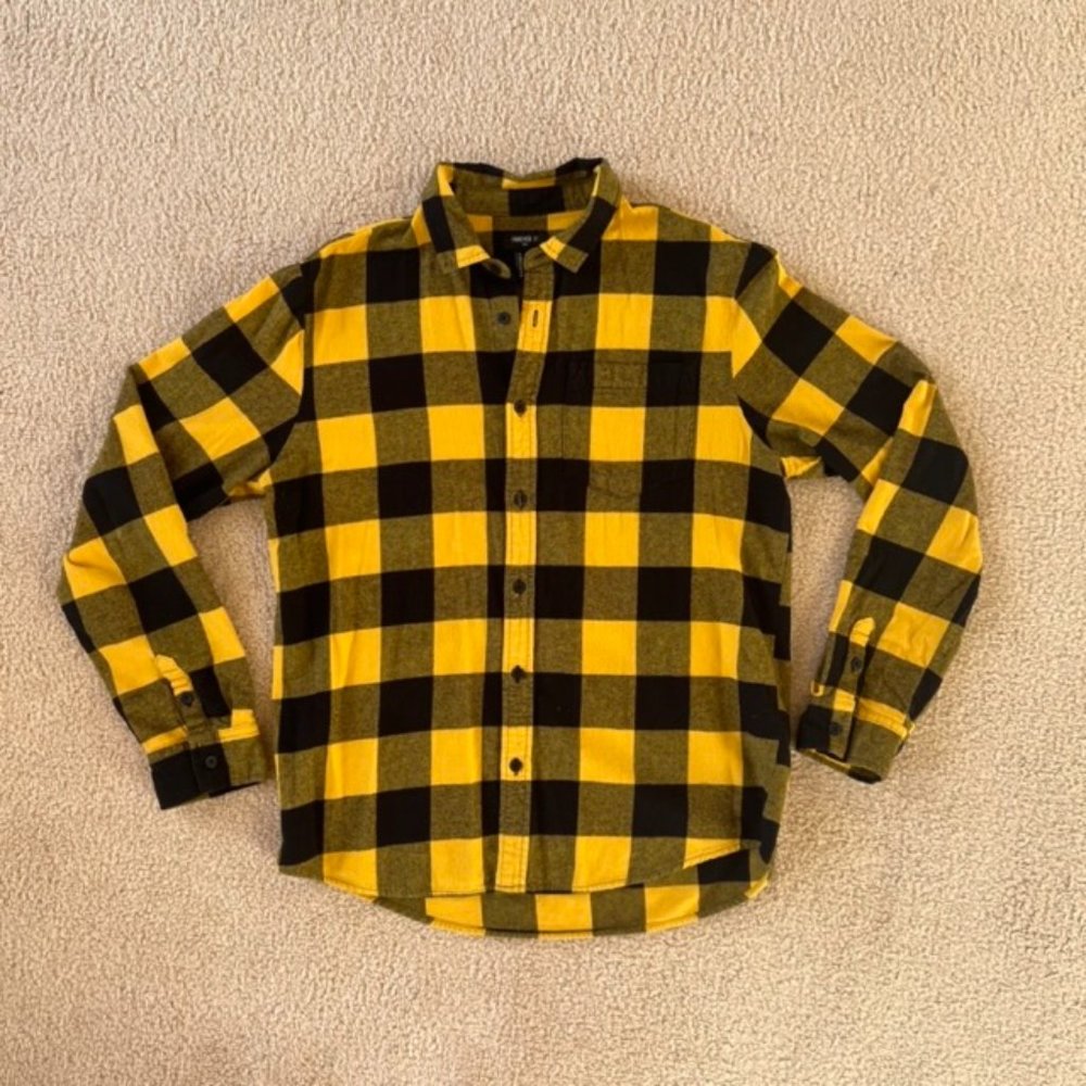 Black and Yellow Plaid Button up